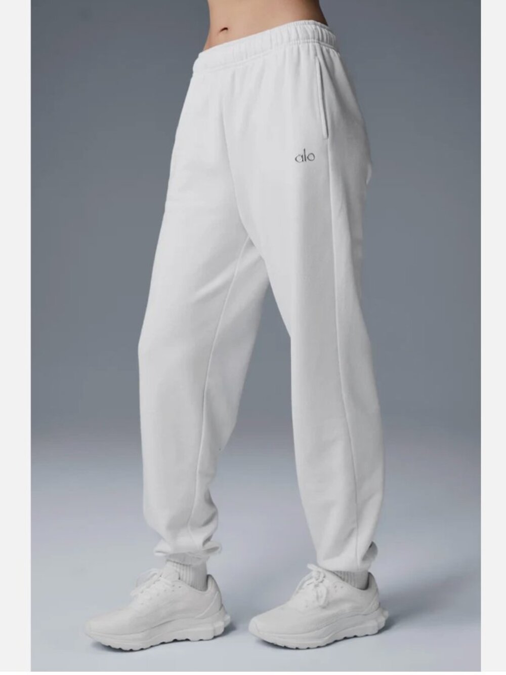 Alo Yoga Accolade Sweatpants White Tapered Womens M